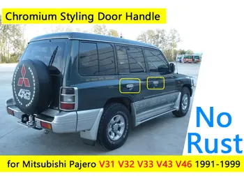 Til Mitsubishi Pajero 2 Tilbehør Krom dørhåndtag V31 V32 V33 V43 V44 V45 V46 1991-1999 1996 1998 1992 Mærkat Bil Styling