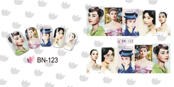 Til salg !! 12 i et ark Nye Stil Søm Kunst Vand Mærkat Audrey Hepburn i 2016 for BN121-132