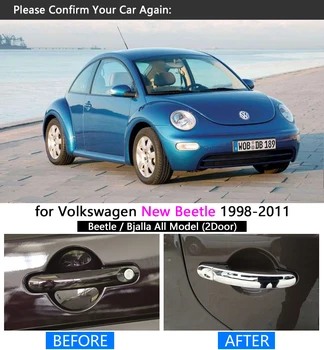 Til VW New Beetle 1998 - 2011 Krom Håndtag Dække Trim for Volkswagen 2002 2003 2005 2007 2009 Tilbehør Klistermærker Bil Styling
