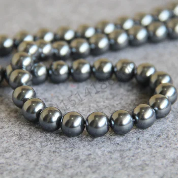 Tilbehør Halskæde&Armbånd 3-14mm Sølv grå Shell pearl DIY gave pige løse perler Smykker at gøre design 15inch Engros