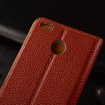 Tilfældet for Xiaomi Redmi 4X tilfælde KEZiHOME Litchi Ægte Læder Flip-Stand Læder Cover capa For Xiaomi Redmi 4 X Phone sager