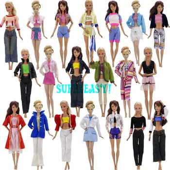 Tilfældigt Vælge 10 stk/masse Dukke Tøj Sæt Modetøj Casual Kjole Passer Til Barbie Dukke Tilbehør Bedste Gave Baby Legetøj