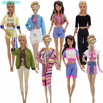 Tilfældigt Vælge 10 stk/masse Dukke Tøj Sæt Modetøj Casual Kjole Passer Til Barbie Dukke Tilbehør Bedste Gave Baby Legetøj
