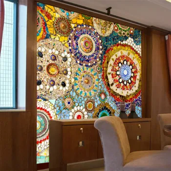 Tilpassede stort vægmaleri mosaik fliser mursten mønster American retro abstrakt 3D tapet til stuen TV baggrund 3d-væg papir