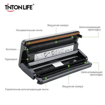 TintonLife Husstand Multi-funktion Vakuum Sealer Automatisk Vakuum Forsegling System Holder sig Frisk op til 7x Længere SX-100
