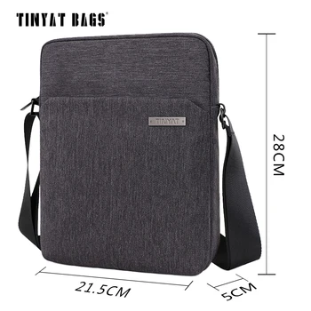 TINYAT Mænds skuldertaske Multifunktionelle Mand Casual Messenger Taske til Ipad Telefon Lærred Sling Bag Business Casual Taske 512
