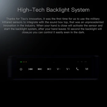 Tiso T15 IPX7 vandtæt Bluetooth højttaler NFC trådløs 20W output stereo højttaler udendørs sport bærbare hook op baggrundsbelysning
