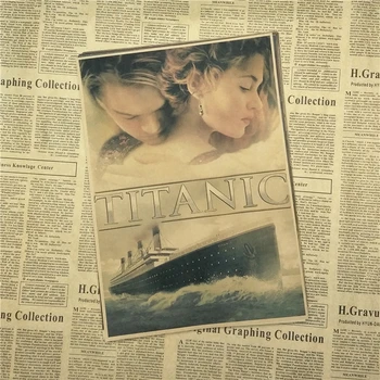 Titanic, Leonardo DiCaprio Retro klassiske gamle film boligudstyr dekoration Kraft Filmens Plakat Tegning core Wall stickers