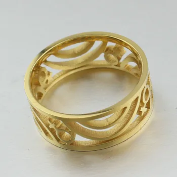 Titanium stål hul ring, guld-farve Lara kvindelige symbol ringe homoseksuelle og lesbiske kvinder mode smykker anel anillos bague