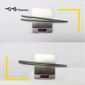 TiTo Udendørs camping service titanium legering, 6mm / 7mm, hul spisepinde for vandreture, rejser bordservice Titanium spisepinde