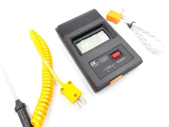 TM-902C K Type Sort Digitalt LCD-Termometer Temperatur Detektor Industrielle Thermodetector Meter + Termoelement Probe Engros