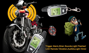To Måde, Motorcykel Alarm og Sikkerhed System LCD-Fjernbetjening Start af Motor Motorcykel Anti-tyveri Moto værnemidler