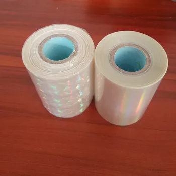 To ruller Gennemsigtig holografisk folie varmeprægning folie hot tryk på papir eller plast 8cm x120m varme stempling film