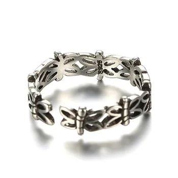 Todorova Antikke 925 Sterling Sølv Smykker til Kvinder Vintage Bryllup Part Søde Sommerfugl, Guldsmed Finger Ringe