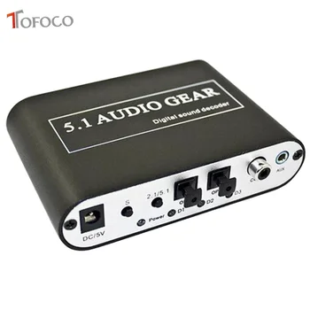 TOFOCO Nye Digitale Lyd Dekoder for 5.1-Lyd Gear DTS/AC-3/6CH Digital Audio converter LPCM Til 5.1 Analog Udgang 2.1 DVD-PC