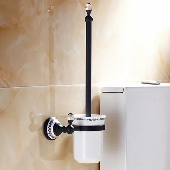 Toilet Børste Indehavere Vægmonteret Badeværelse Tilbehør, Messing & Crystal Badeværelse Dekoration Badeværelse Tilbehør Produkter 6304