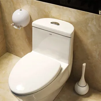 Toilet Toilet børste børste Sæt med stander Creativ Badeværelse toilet børste Ren stegepande-Gulvtæppe