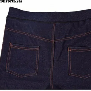 TOIVOTUKSIA Vinteren Leggings Jeans til Kvinder Jeggings Bukser Fleece inderside Plus Size XL-XXL Termisk Jeggings