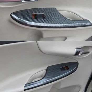 Tonlinker 14 STK DIY-Bil Styling Nye ABS Carbon Fiber Interiør panel dækker klistermærker Til TOYOTA Corolla Altis 2007-12 Dele