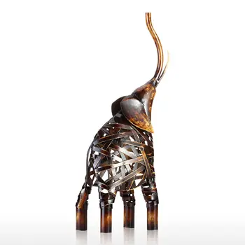 Tooarts Metal Vævning Elefant Figur Strygejern Figur Home Decor Håndværk Dyr Håndværk Gave Til Hjemmekontoret