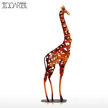 Tooarts Nye Brand Metal Figur Strygejern flettet Giraf Vintage Home Decor Giraf Brugskunst, boligindretning Tilbehør