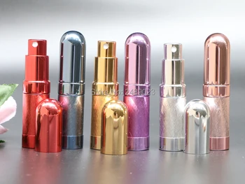Top Kvalitet 6ml 12 ml Mini Parfume Flaske Forstøver Spray Tom Travel Genpåfyldelige Flasker 6 Farver Luksus Store Gaver til Kvinder