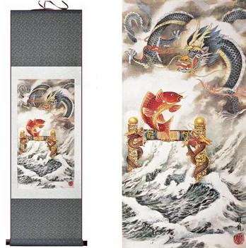 Top kvalitet Fisk maleri silkemaleri traditionel Kinesisk kunst maleri fisk spille kunst maleri FISK i vandet