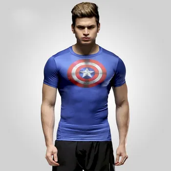 Top kvalitet komprimering t-shirts Superman/Batman/punisher/incredible hulk, captain America g ym mænd fitness-shirts til mænd t-shirts