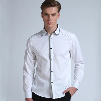 Top Kvalitet Mwxsd mærke herre casual lange Ærmer Bomuld Shirts til Mænd Rock Skjorte Slim Fit solid Mandlige dress shirt