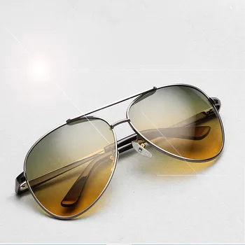 Top kvalitet Pilot solbriller til Mænd night vision kørsel polariserede solbriller HD UV400 multifunktion sport Briller