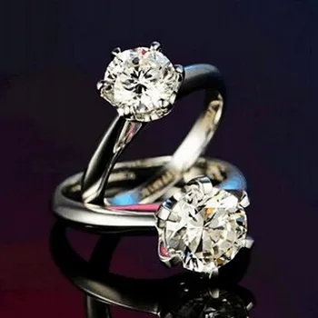TOP Kvalitet, Ægte, Ren 925 Sterling Sølv ring Elegante Smykker Seks Kløer 1ct CZ Diamant Engagement vielsesringe For kvinder
