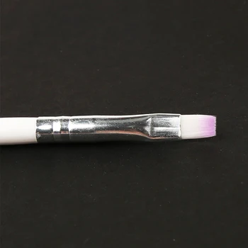 Top Salg 1pc Nail Art Pensel Builder UV Gel Pen Lilla Hår Hvidt Håndtag Tegning Pustende Board Pen Manicure Værktøj