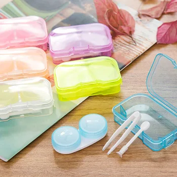 TOP Sælge Tilfældig Farve 1 Stykke Bedste Gennemsigtig Lomme Plast kontaktlinse Sag Travel Kit Let Tage Container Indehaver