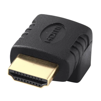 Top Tilbud HDMI-adapter 90-graders ret vinkel L - type (nederst), sort