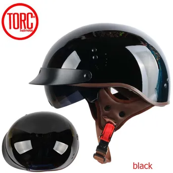 TORC T55 vintage motorcykel hjelm retro scooter halv hjelm med Indbygget linse visir DOT casco moto hjelm cascos moto para