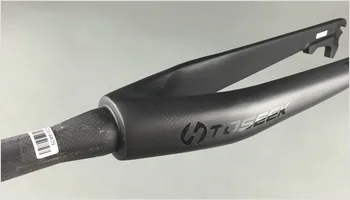 TOSEEK Carbon fiber cykel gaffel Tilspidset Stive Cykel Gaffel mtb cykel skivebremse 26/27.5/ 29 ER inch black bicicleta tilbehør