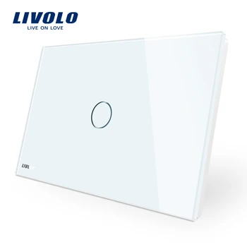 Touch Skifte, Livolo Hvid Krystal Glas Panel, AC110~250V, LED indikator, OS/AU Standard Light Touch Screen Skifte VL-C901-11