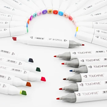 TouchFive 168 Farver Tegning Markører Pen Alkohol Dual Ledes Tips til Manga Tegning Markør Design