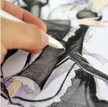 Touchnew Fremhæve Pen Hvid Blæk Blender Markør 0,8 mm Micro Pigment Grafisk Kunst Penne Tegne Anime Tegning Forsyninger Markører