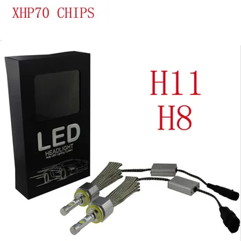 TOYIKIE Bil Fanless LED Forlygte-Kit Til Cree Chips xhp70 LED 6000K Udskiftning 55W 6600LM pære H4 H7 H8 H9 H11 9005 9006 9012