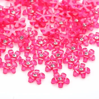 TPSMOC 20pcs 10mm søde resin blomster med rhinsten flatback cabochon til gør det selv smykker,telefon,søm artdecoration perler håndværk
