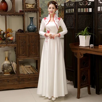 Traditionelle Kina Ny Kvinde Kjoler, Forår og Efterår Vintage Kinesisk qipao lange kjoler style forbedret cheongsam qipao