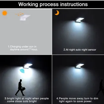 TRANSCTEGO 20 Led Solar Light Have Lampe Motion Sensor PIR Til Haven Dekoration Vandtæt Udendørs Lamper soldrevet Lys