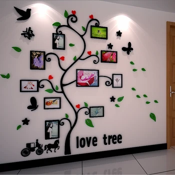 Transport Happy tree fotoramme 3d crystal akryl tre-dimensionelle wall stickers Sofa fotos af væggen dekoration