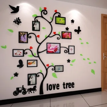 Transport Happy tree fotoramme 3d crystal akryl tre-dimensionelle wall stickers Sofa fotos af væggen dekoration