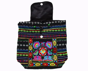 Tribal Vintage Hmong Thai, Indisk Etnisk Broderi Boheme rygsæk Boho hippie etniske taske, rygsæk, taske størrelse L SYS-170B