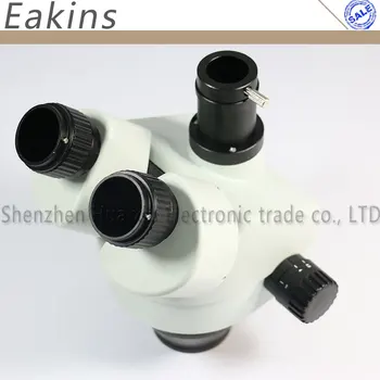 Trinokulartubus stereo-mikroskop 7~45X Kontinuerlig zoom+Universal beslag+Store Sal+56 LED-lys til Lab PCB-Inspektion