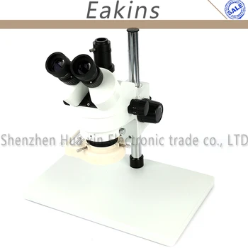 Trinokulartubus Stereo-Mikroskop Industrielle Mikroskop 7-45X Kontinuerlig Zoom Med Stor Størrelse Justerbar Metal Holder+56 LED-Lys Ring