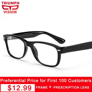 TRIUMPH VISION Brand Designer Recept Briller Pladsen Klare Briller til Mænd, Kvinder Dioptri Linse Nærsynethed Briller Oculos Gafas
