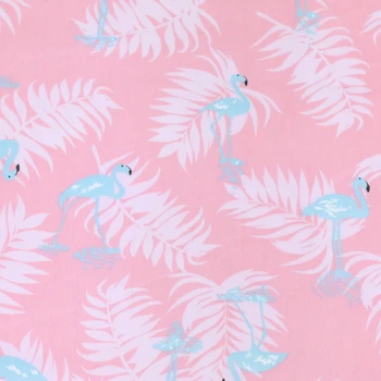 Trykt Flamingo Bomuld Twill Stof Med en Halv Meter til Quiltning, Patchwork Baby Sengetøj Syning Klud Materiale